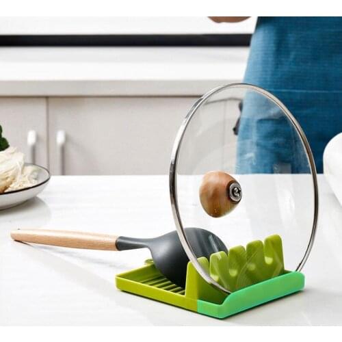 1pc Spoon Holders Spoon Rest Chopsticks Holder Fork Spatula Rack Shelf Organizer Kitchen Non-slip Spoons Pad Kitchen Utensil