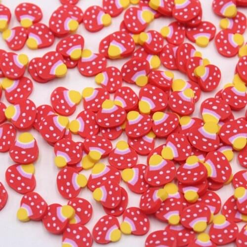 100g/Lot 1CM Simulation Mushroom Polymer Clay Slices Soft Pottery Sprinkles for Slime Decoration DIY Crafts