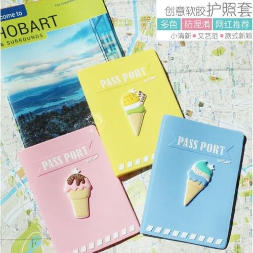 100pcs/lot Passport Covers Cartoon Cute Pink Passport Holder Travel Accessories Bags ID Bank Card Business Holder Case For Women