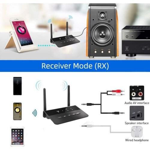 80m Long Range Aptx HD LL Bluetooth 5.0 Audio Transmitter Receiver 3.5mm AUX RCA SPDIF Wireless Adapter for Broadcast Car TV PC