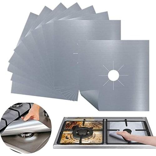 4pcs/set Gas Stove Protector Cooker cover liner Clean Mat Pad Kitchen Gas Stove Stovetop Protector Kitchen Accessories A1