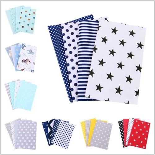 20X25CMAnd50X40CM Striped lattice dots Cotton Fabric Printed Cloth Sewing Quilting Fabrics for Patchwork Needlework DIY Handmade