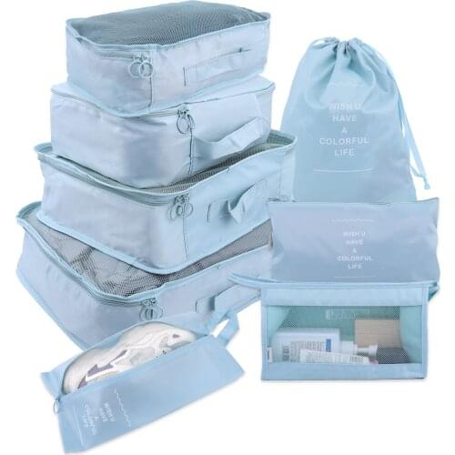 8 Pieces/Set Travel Organizer Storage Bags Suitcase Packing Set Storage Cases Portable Luggage Organizer Clothes Shoe Tidy Pouch