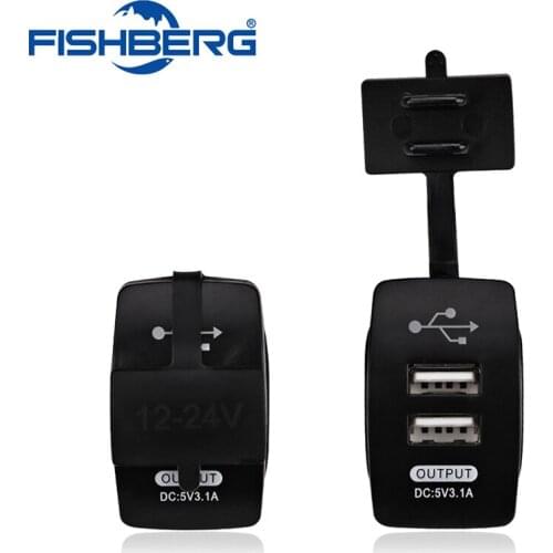 12V 24V Dual USB Car Charger Rocker Switch 5V 3.1A Universal Auto Charger Adapter for Car Motorcycle Electric Car ATV Boat