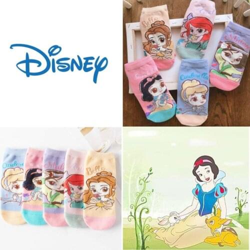 Disney Snow White Parent-child Breathable Socks Cartoon Anime Sweet Beauty Straight Socks Cute Low-cut Female Boat Socks