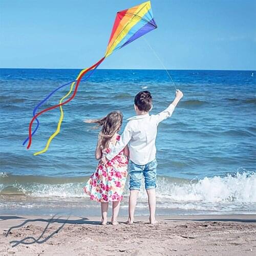 Rainbow Rhombus Big Kite Vertical Fight Color Summer Flying Kite String Accessories Outdoor Toys For Adults
