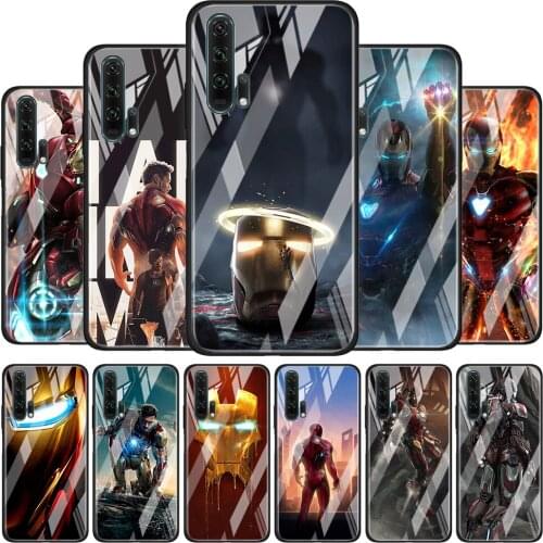 Marvel Iron Man Tempered Glass Cover For Honor 30 20 10 9X 8X Lite Pro Plus Phone Case Coque Shell