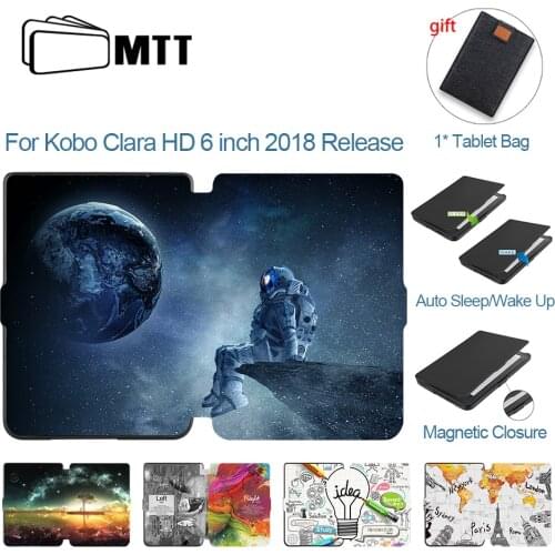 MTT Case For Kobo Clara HD 6 inch E-Book 2018 Release Slim PU Leather Ereader Protector Cover for Kobo Clara 6'' Funda coque