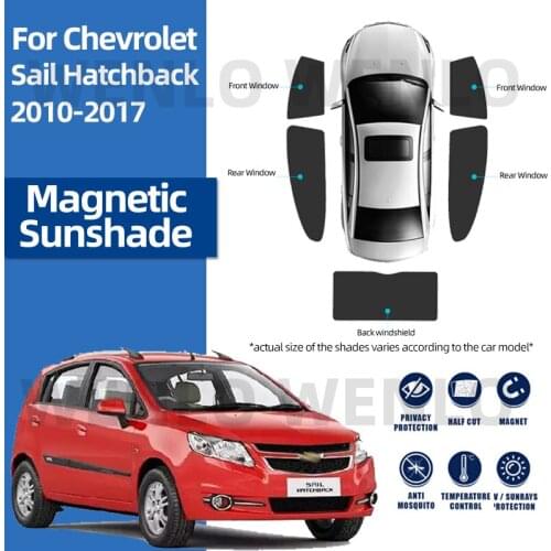 For Chevrolet Sail Hatchback 2010-2017 Front Windshield Car Sunshade Side Window Blind Sun Shade Magnetic Visor Mesh Curtain Net