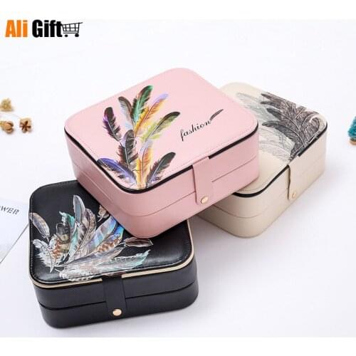 Double-decker Jewelry Box Female Korean Makeup Organizer Jewelry Collection Box Earrings Wedding Birthday Gift Ring Box