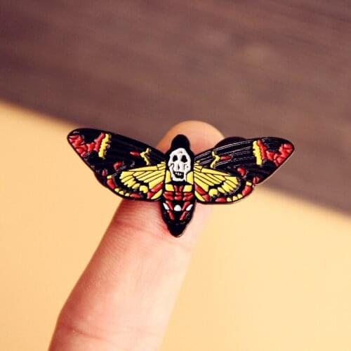 Deaths Head Hawk Moth Enamel Brooch Pins Badge Lapel Pins Alloy Metal Fashion Jewelry Accessories Gifts