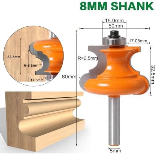 1PC 8MM Shank Bead Molding Router Bit Flute & Beading Line Woodworking Tenon Milling Cutter for Wood Tool