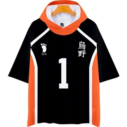 Haikyuu!! Cosplay T shirt Men Women Volleyball Boy Hooded Tee Shirt Short Sleeve T-shirt Harajuku Summer Fashion Tshirt Top