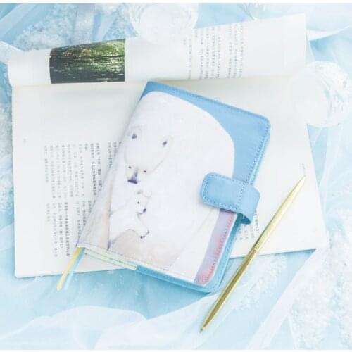 Kinborx Bear Hand Notebook Original Design Notebook Cute Printing Institute Diary Hand-Painted Notebook Self-Filling