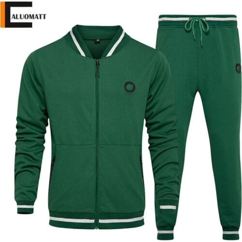 Autumn Mens Set Hip Hop Casual Men Sportswear Bomber Jacket 2 Piece Fitness Gym Jogging Suit and Pants Fashion Tracksuit Male