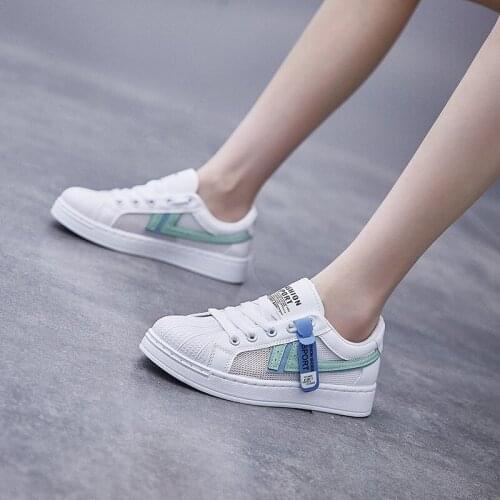 Womens Shoes 2021 Summer Mesh Breathable Sneakers Women Comfort Lace Up Platform White Shoes Ladies Casual Non Slip Shoes