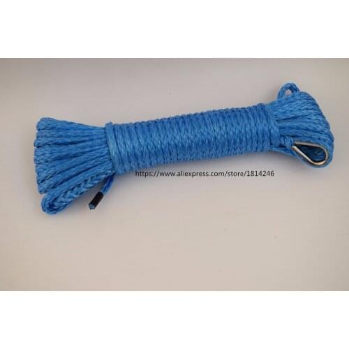 Winch Rope 4mm*15m Blue Winch Rope,ATV Winch Line 4mm,Synthetic Winch Cable,Plasma Rope