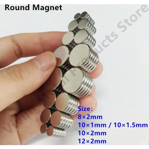 10 20 50PCS/Lot 8x2 10x1 10x1.5 10x2 12x2mm Magnet Hot Round Magnet Strong Magnets Rare Earth Neodymium Magnet