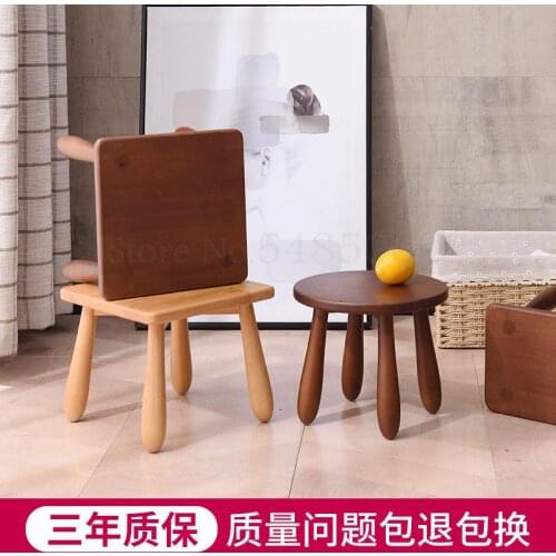 Solid Wood Small Stools Home Small Bench Fashion Creative Small Stool Simple Childrens Wooden Stool Changing Shoe Stool