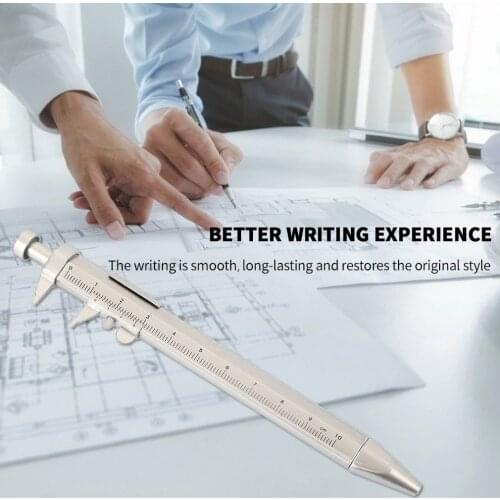 Multifunction Gel Ink Pen Vernier Caliper Roller Ballpoint Pen Stationery Practical Portable 0.5mm Ballpoint Pen