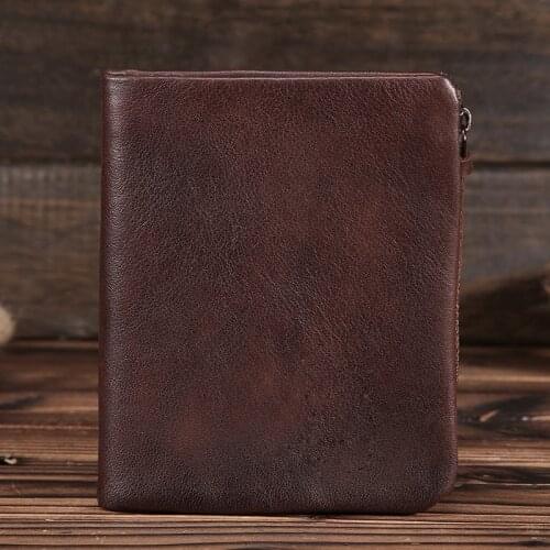 Retro Cowhide Leisure Multi-Function Card Bags High Quality Large Capacity Contracted Fashion Atmospheric Mens Wallet