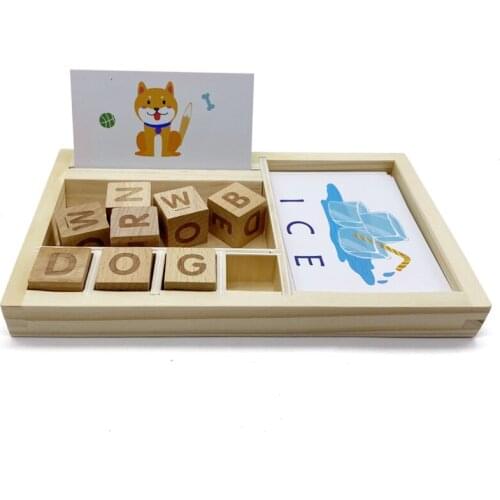 Montessori Matching Letter Flash Cards Preschool Alphabet Puzzles Montessori Wooden Letters Learning Toys for 3 Year Old E2846F