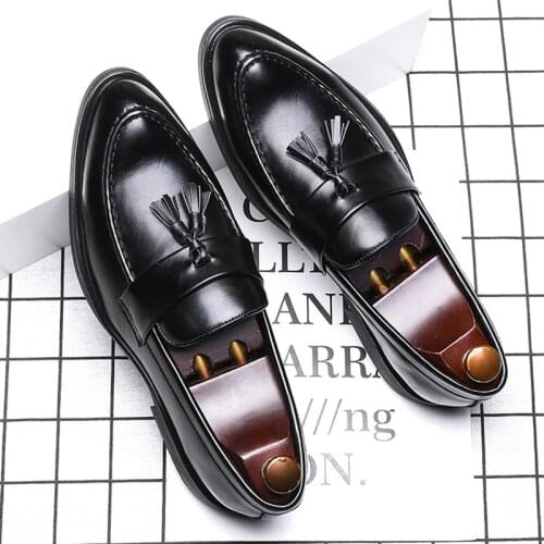 Yellow Penny Loafers Men Shoes High Quality Dress Shoes Men Fashion Tassel Elegant Shoes for Men 2021 Los Zapatos De Los Hombres