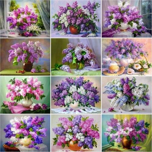 GATYZTORY Frame Flowers DIY Oil Paint By Numbers Kits For Adults modern wall art picture Hand Painted Unique Gift Home Wall Deco