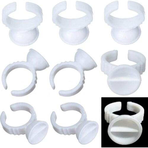 10 bag Eyelash Extension Glue Rings Adhesive Eyelash Pallet Eyelash Extension Glue Holder for Eyelashes Extension Tattoo Pigment