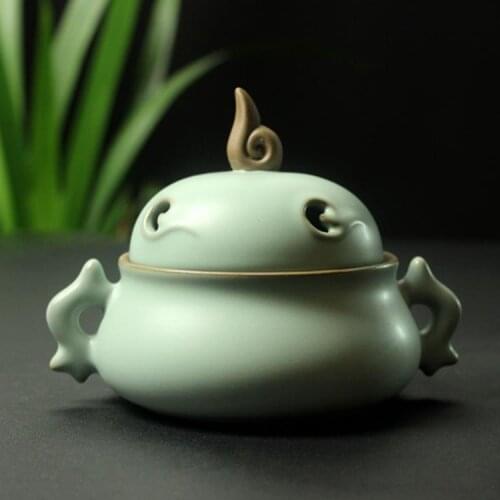 Handmade Ru kiln, ceramic incense burner, incense, censer, incensory, incense coil, 6 styles optional