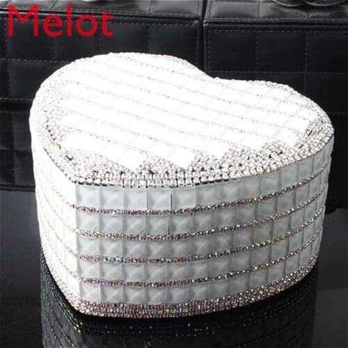 High-End Luxury Heart-Shaped Brick Skin Care Storage Box Large Desktop Jewelry Lipstick Storage Box Jewelry Organizer