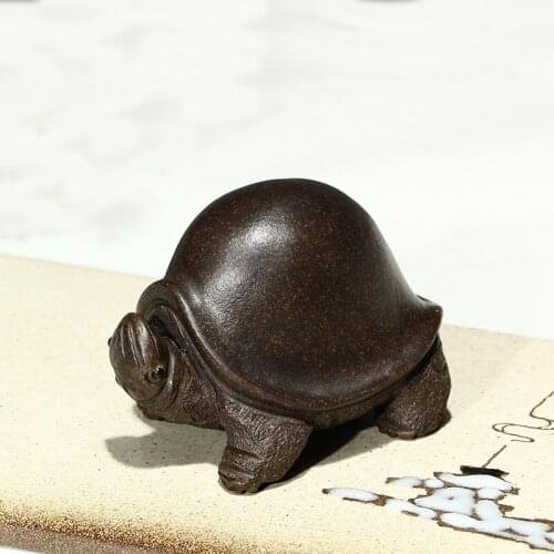 Yixing zisha pure handmade tea pet turtle decoration bronze mud turtle 1pc