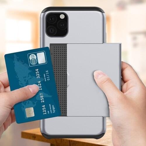 YOACHEY Case for iPhone 11 Pro XS MAX X XR 7 8 6 6S Plus Wallet Credit Card Holder ID Slot Hidden Pocket Shockproof Armor Cover