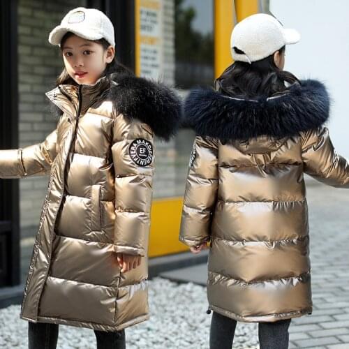Winter Girls Warm Down Jacket For Children Clothes Girls Boys 3-14 Year Waterproof Clothing Kids Snow Hooded Outerwear