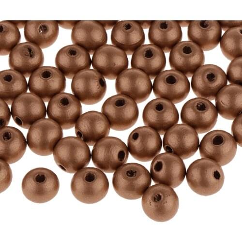 100pcs Round Pearl Wood Spacer Loose Beads Charms Jewelry Findings 10mm 12mm