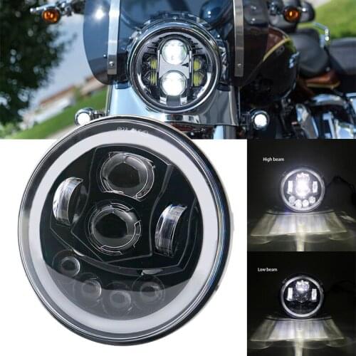 2021 New style Chrome 7" LED Headlight DRL motorbike headlights For Harley- Motorcycle / Wrangler Jk TJ LED Headlamp