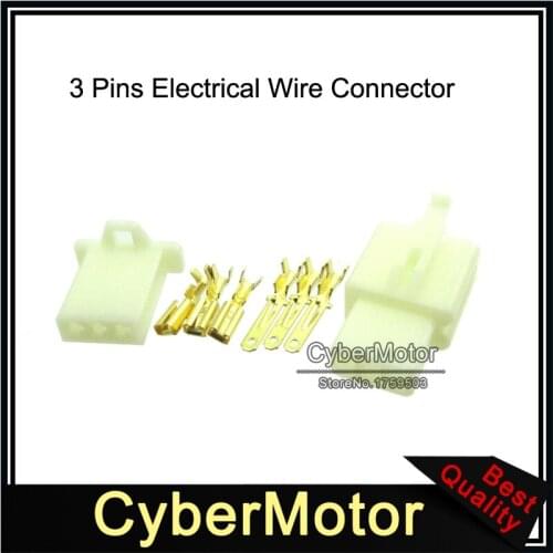 3 Pins Electrical Wire Connector Terminal Harness Plug Socket For Dirt Pocket Mini Bike Go Kart ATV Quad Scooter Moped Motocross