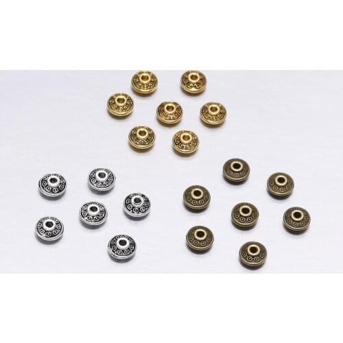 50PCs/bag 6mm Antique Gold/Bronze Plated Spacer Bead Cone Pattern Metal Loose beads for Jewelry Making DIY Bracelet Charm