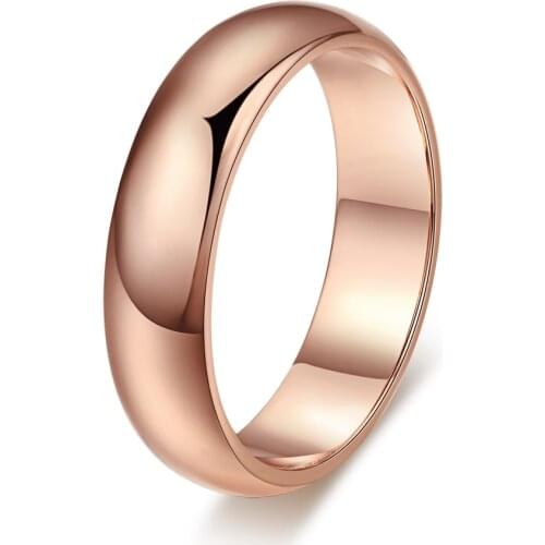 DANS ELEMENT Simple Style Rose Gold Color Jewelry Wedding Couple Ring Full Sizes Wholesale Top Quality DER90696
