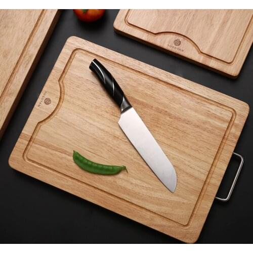 YUSOTAN retangular wooden chopping board made of natural solid wood 40*26*2CM stable durable wood cutting board with handle