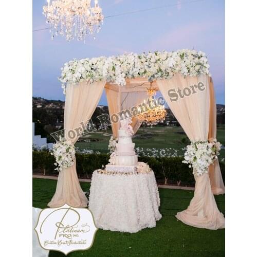 Baby pink wedding pavillion drapes with stainless steel pipe stand,stage decoration church drapery 10ft x 10ft x 10ft