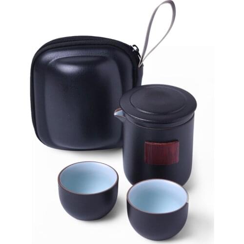 Travel tea set, single person, one pot, one or two people, two cups, four cups portable bag, Japanese style vibrato