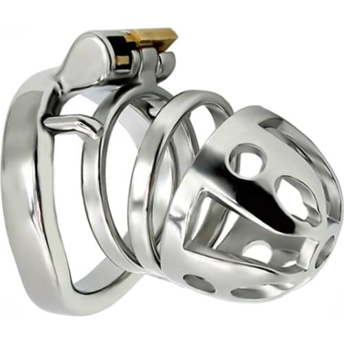 FAAK Curved Stainless Steel Male Chastity Cage Penis Sleeve adult sex product cock cage SM games man sex toys cock lock ring