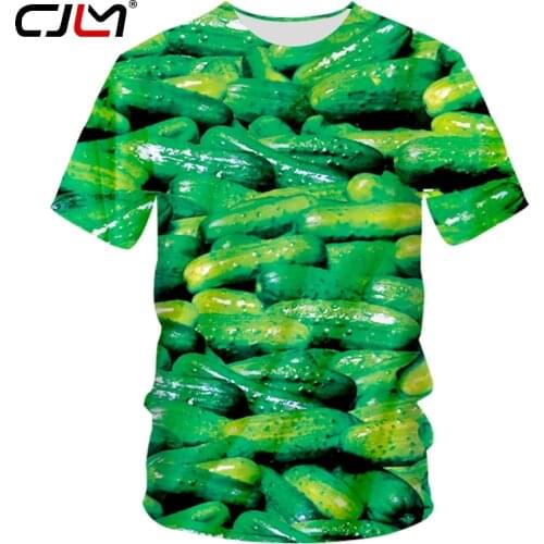 CJLM Tee Shirt Homme Short Sleeve 3D Tshirt Printing Vegetable Cucumber Green Hip Hop 7XL Habiliment Unisex Summer DropShip