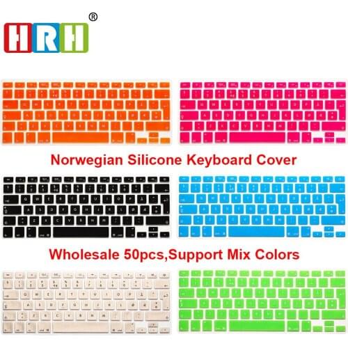 HRH 50pcs Norwegian Laptop Silicone Gel Keyboard Cover Skin Protector Film For MacBook Air Pro with 13" 15" 17"Retina EU Version
