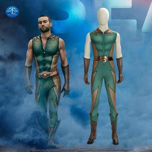 The Deep Cosplay Costume Halloween Superhero Outfit Fancy The Boys Costume Arrow Suit Custom Made Green Jumpsuit