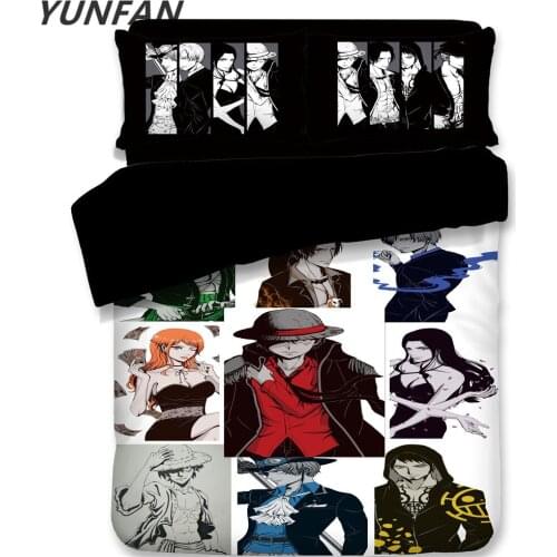 Japanese Anime One Piece Bedding sets 3pcs Twin Full Queen King double Size Duvet Covers sets pillowcase boys/adult home texties