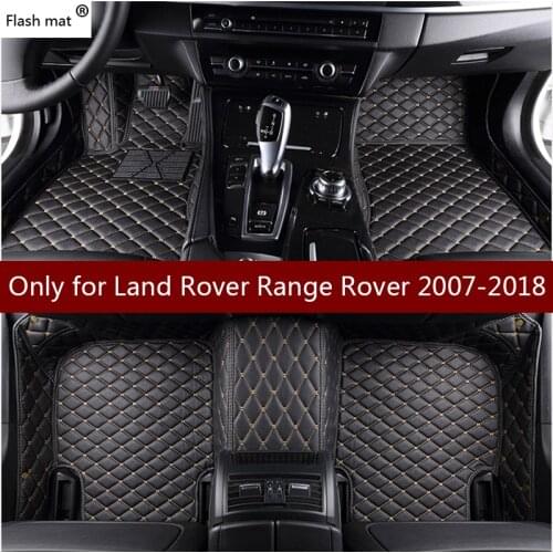 Flash mat leather car floor mats for Land Rover Range Rover 2007-2016 2017 2018 Custom foot Pads automobile carpet car covers