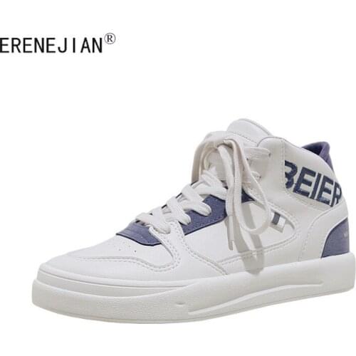 ERENEJIAN Mens Fashion High Top Sneakers Autumn Winter Platform Vulcanize Shoes Lace Up Footwear For Male