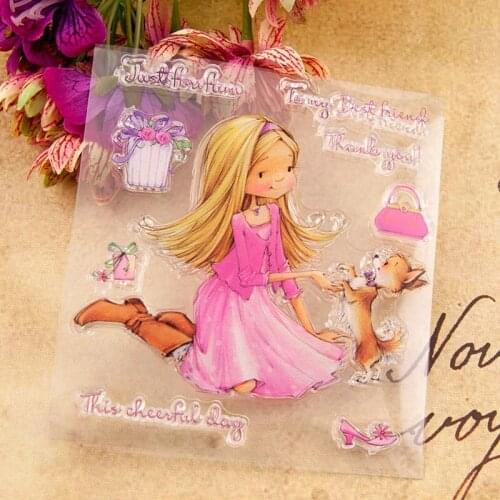 Little Girl Clear Transparent Stamp Seal For DIY Scrapbooking Rubber Stamp Card Making Album Decoroation Crafts